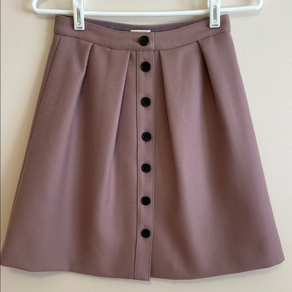 J.Crew Mauve Button-Front Skirt